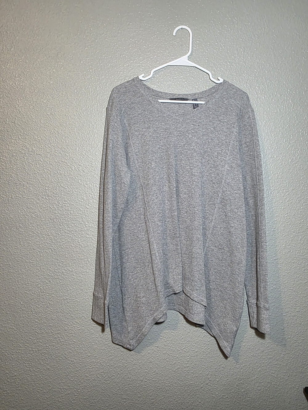 AnyBody Light Heather Gray Relaxed Draped Pullover